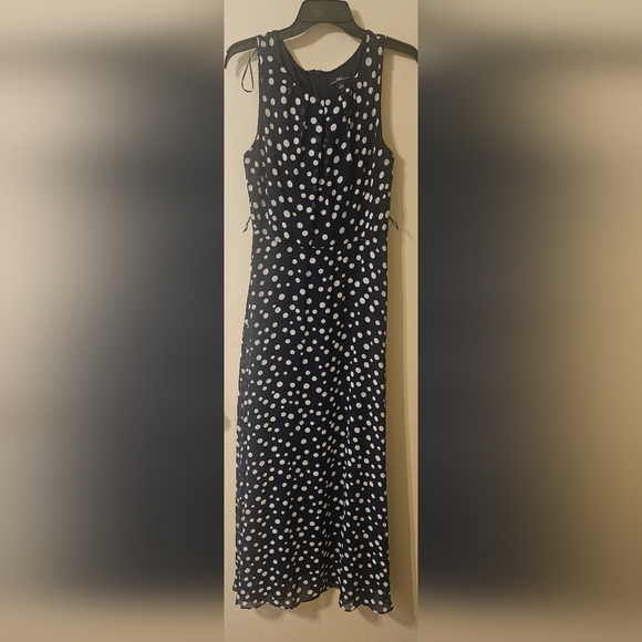 R&K Navy and White Polka Dot Maxi Dress - Picture 4 of 4